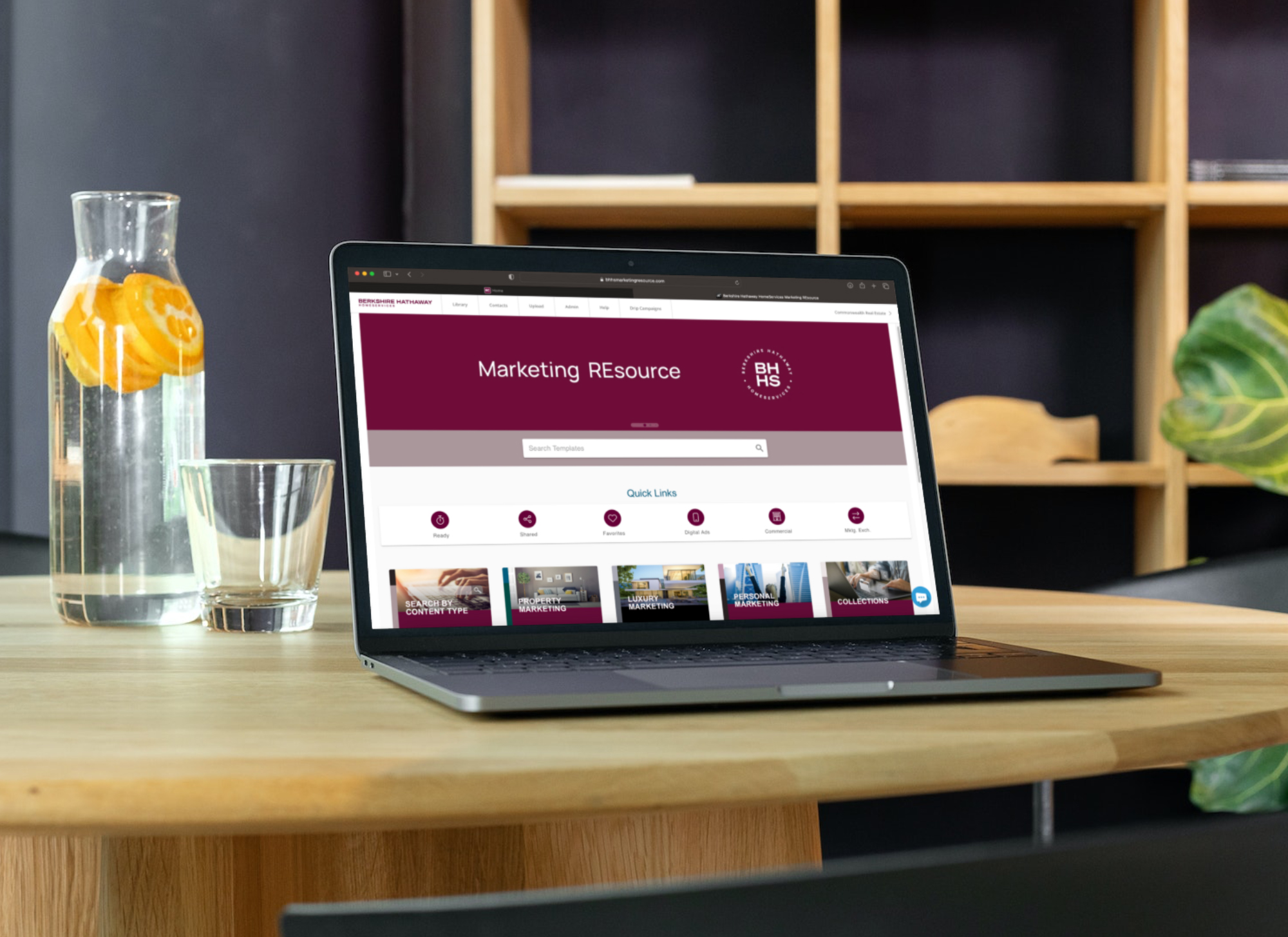 Laptop with Marketing Resource tab open