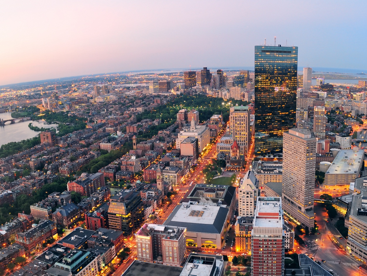 Boston city ariel view